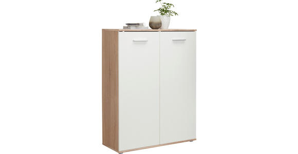 SCHUHSCHRANK 90/118/36 cm - Silberfarben/Weiß, Design, Holzwerkstoff/Kunststoff (90/118/36cm) - Carryhome