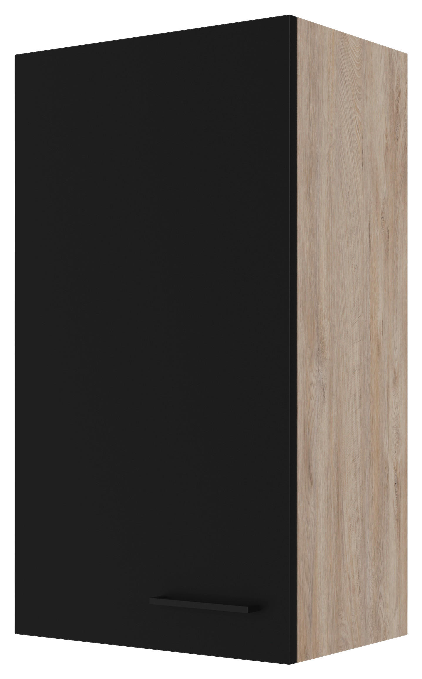 FlexWell Küchenoberschrank Schwarz, Eiche 50x89x32 cm