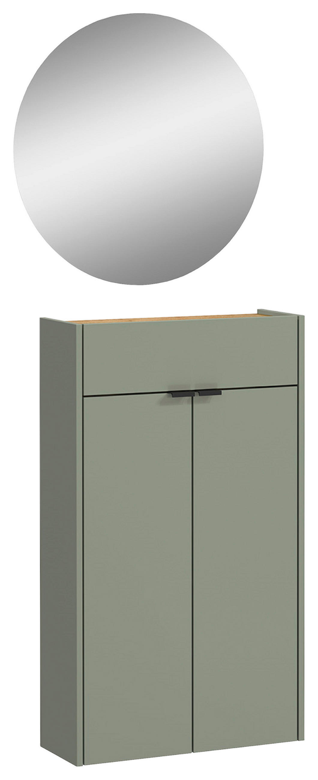 GARDEROBE 2-teilig 56/200/22 cm  - Eichefarben/Grün, Design, Glas/Holzwerkstoff (56/200/22cm)