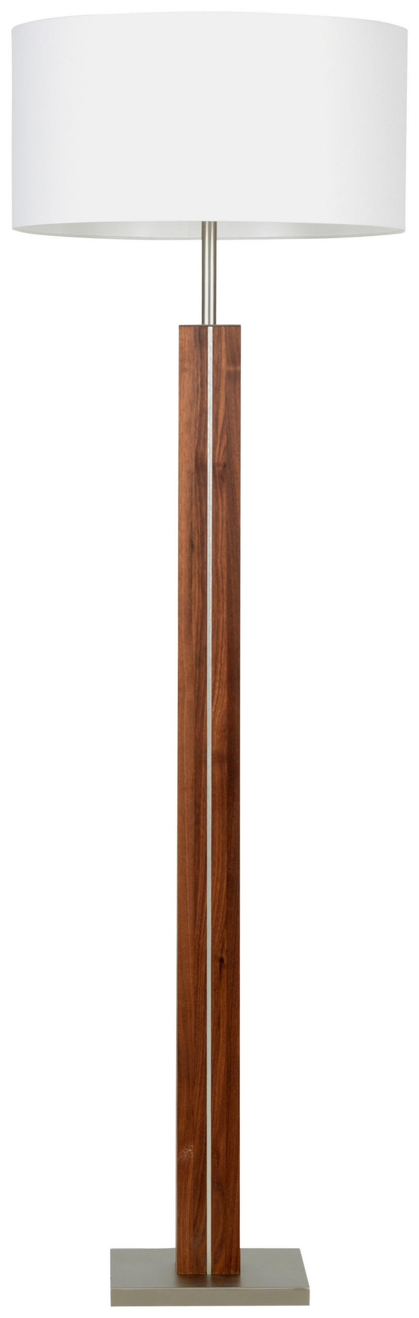 STEHLEUCHTE 50/160 cm    - Dunkelbraun/Weiß, LIFESTYLE, Holz/Textil (50/160cm) - Herzblut