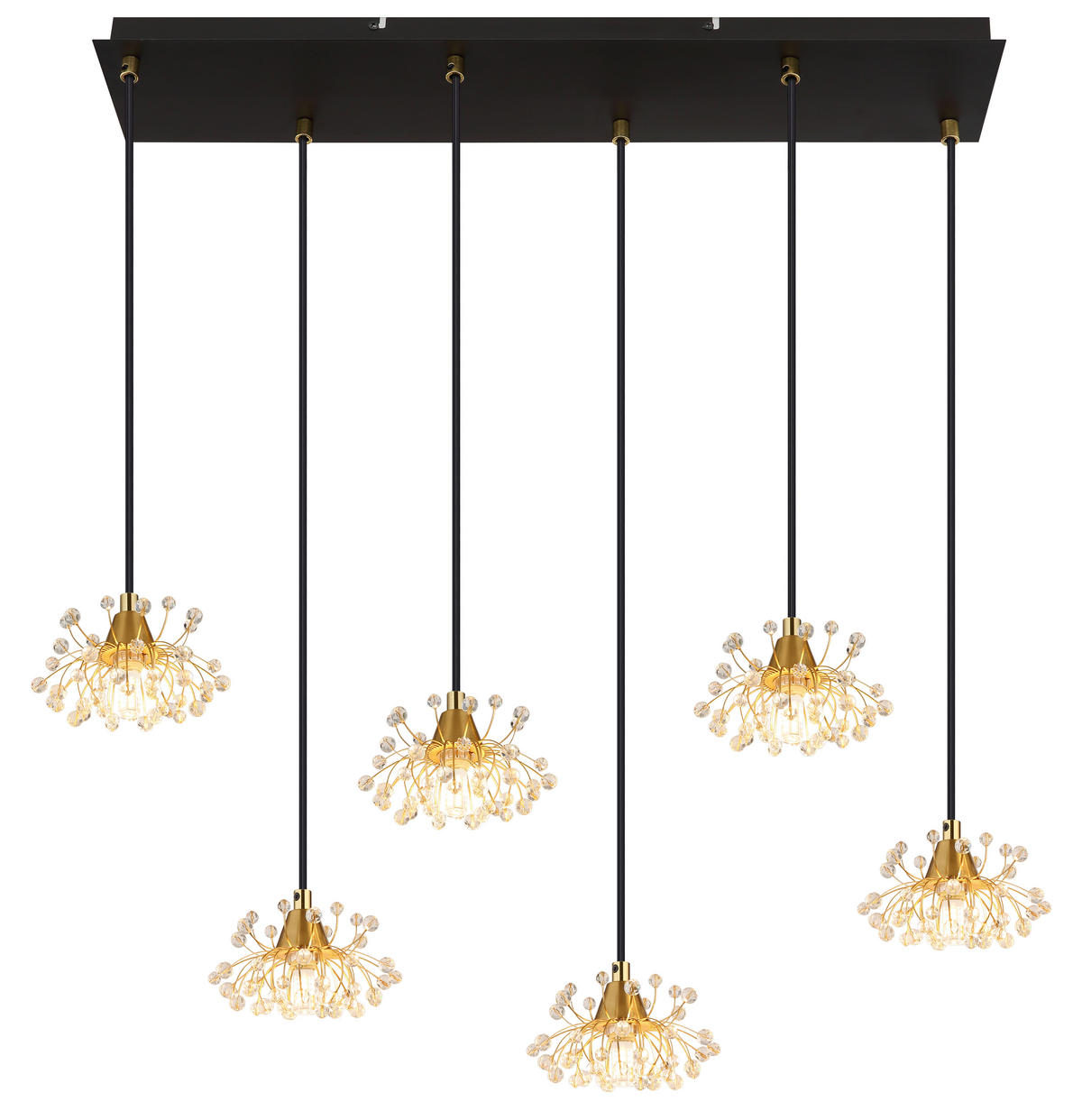 HÄNGLAMPA FIORE 77,5/24/120 cm  - klar/svart, Design, metall/plast (77,5/24/120cm) - Globo