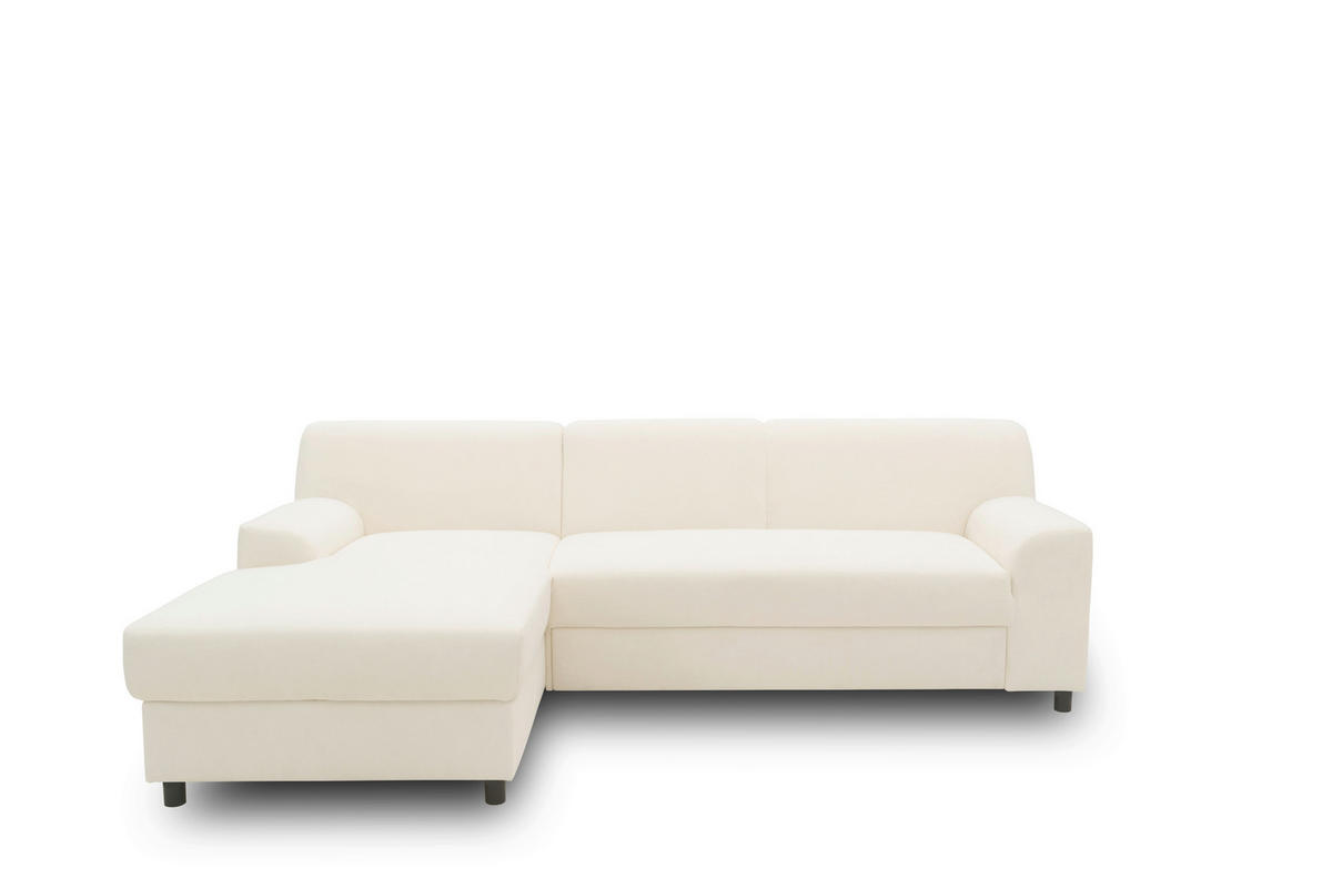 ECKSOFA CAPRI 2 Creme Mikrofaser Zierkissen, Rücken echt  - Creme/Schwarz, Basics, Kunststoff/Textil (146/241cm) - MID.YOU