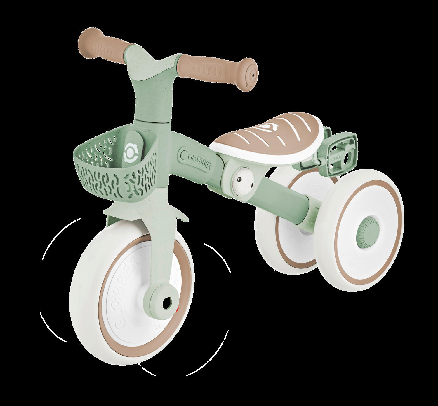 DREIRAD LEARNING TRIKE 2in1 PLUS ECO  - Salbeigrün, Basics, Kunststoff (58,9/41,0/42,7cm) - GLOBBER