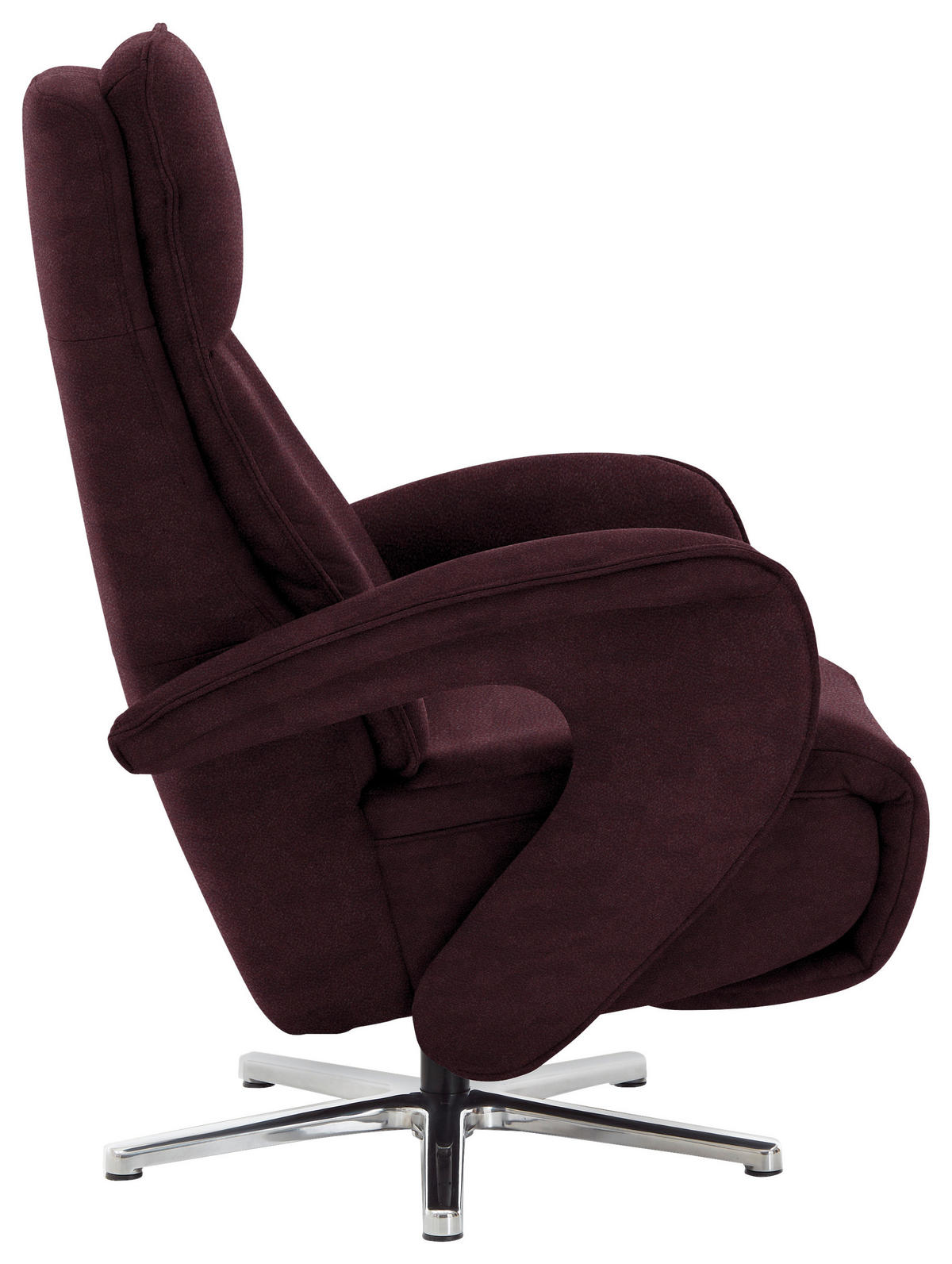 RELAXSESSEL in Textil Dunkelbraun  - Chromfarben/Dunkelbraun, Design, Textil/Metall (77/110/87cm) - Valdera