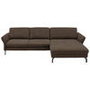ECKSOFA in Velours Braun  - Schwarz/Braun, Design, Textil/Metall (306/179cm) - Beldomo System