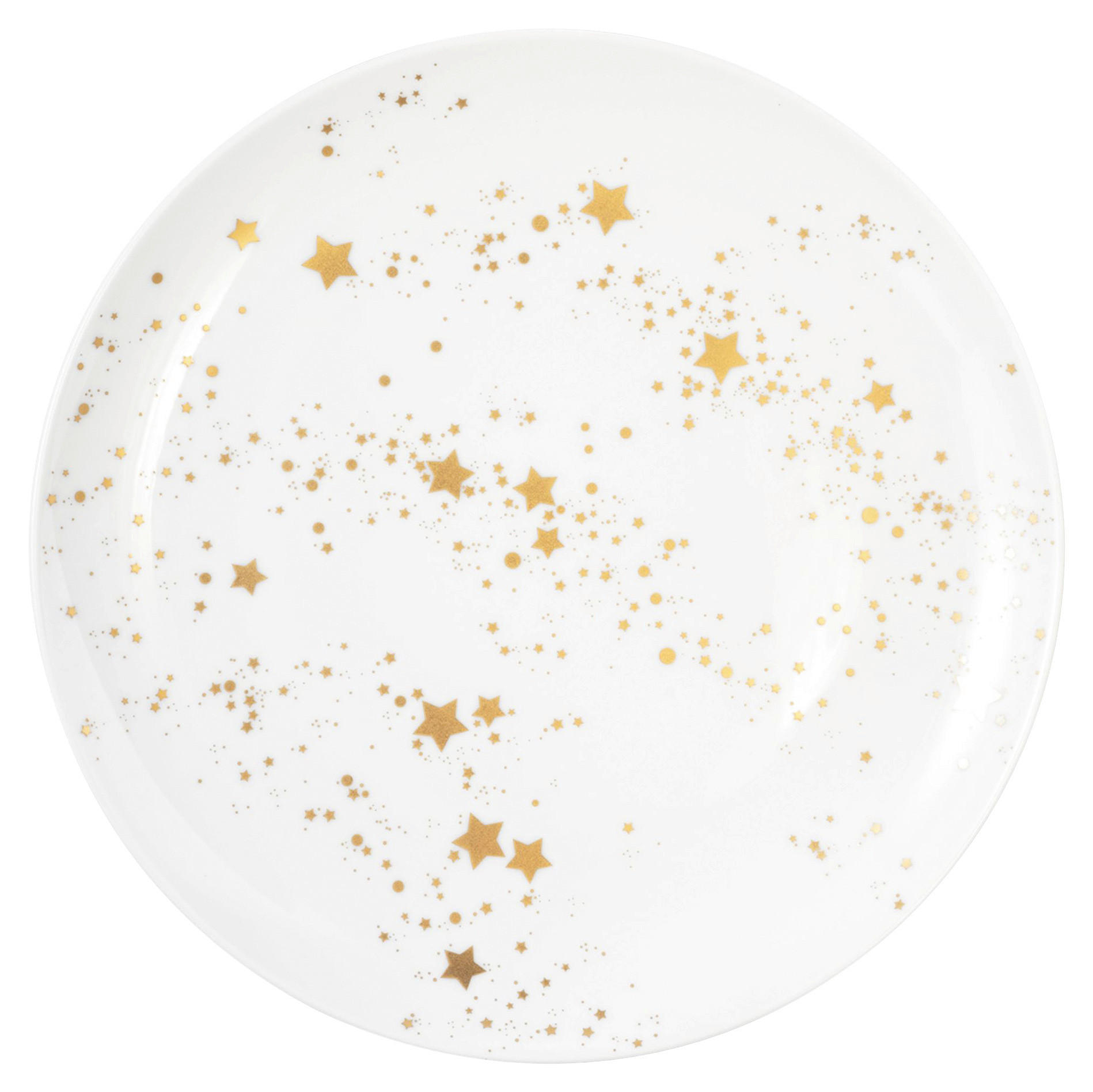 TANJIR ZA DORUČAK  22,5 cm           LIBERTY GOLDEN STARS 65404   - bela/zlatna, Dizajnerski, keramika (22,5cm) - Seltmann Weiden