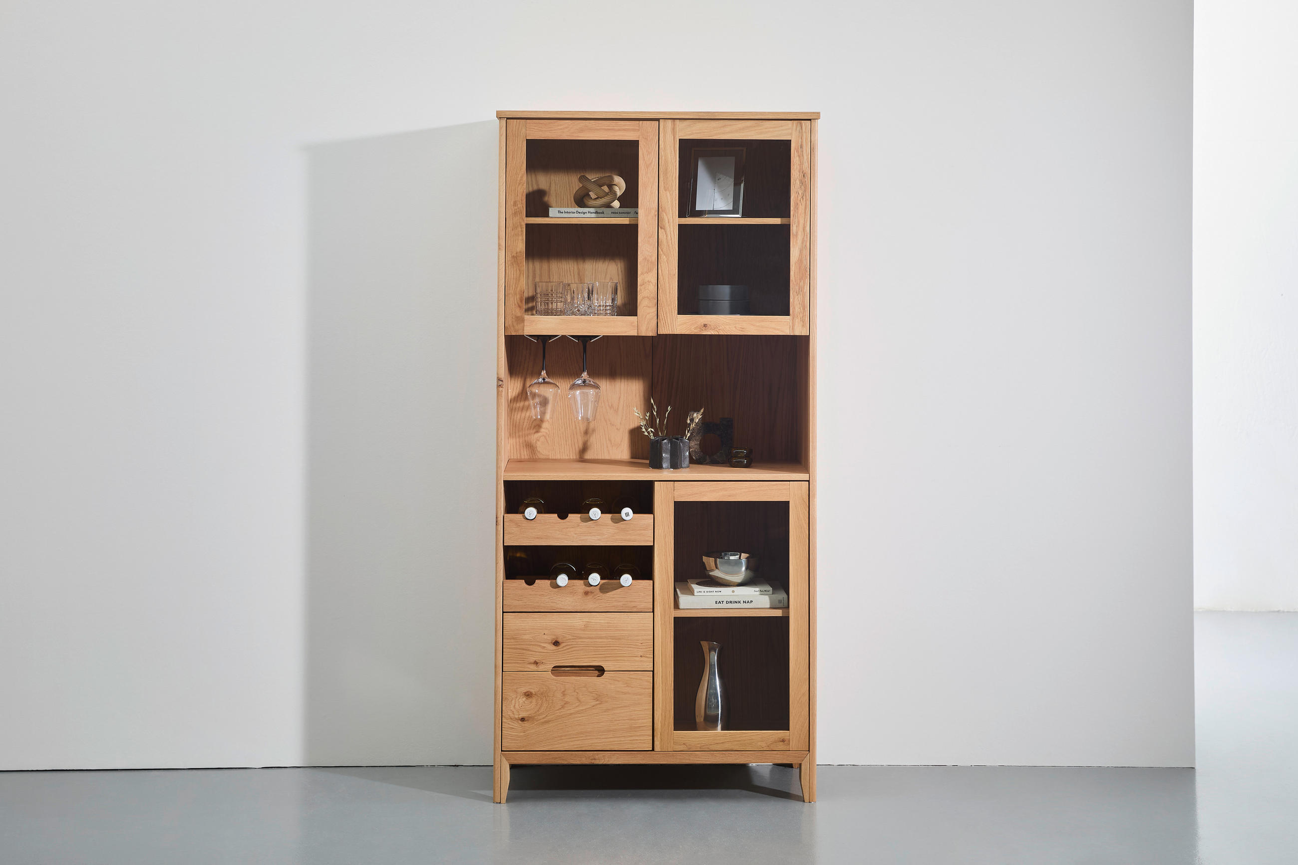 BUFFET 85/180/43 cm  in Naturfarben  - Naturfarben, LIFESTYLE, Glas/Holz (85/180/43cm) - MID.YOU