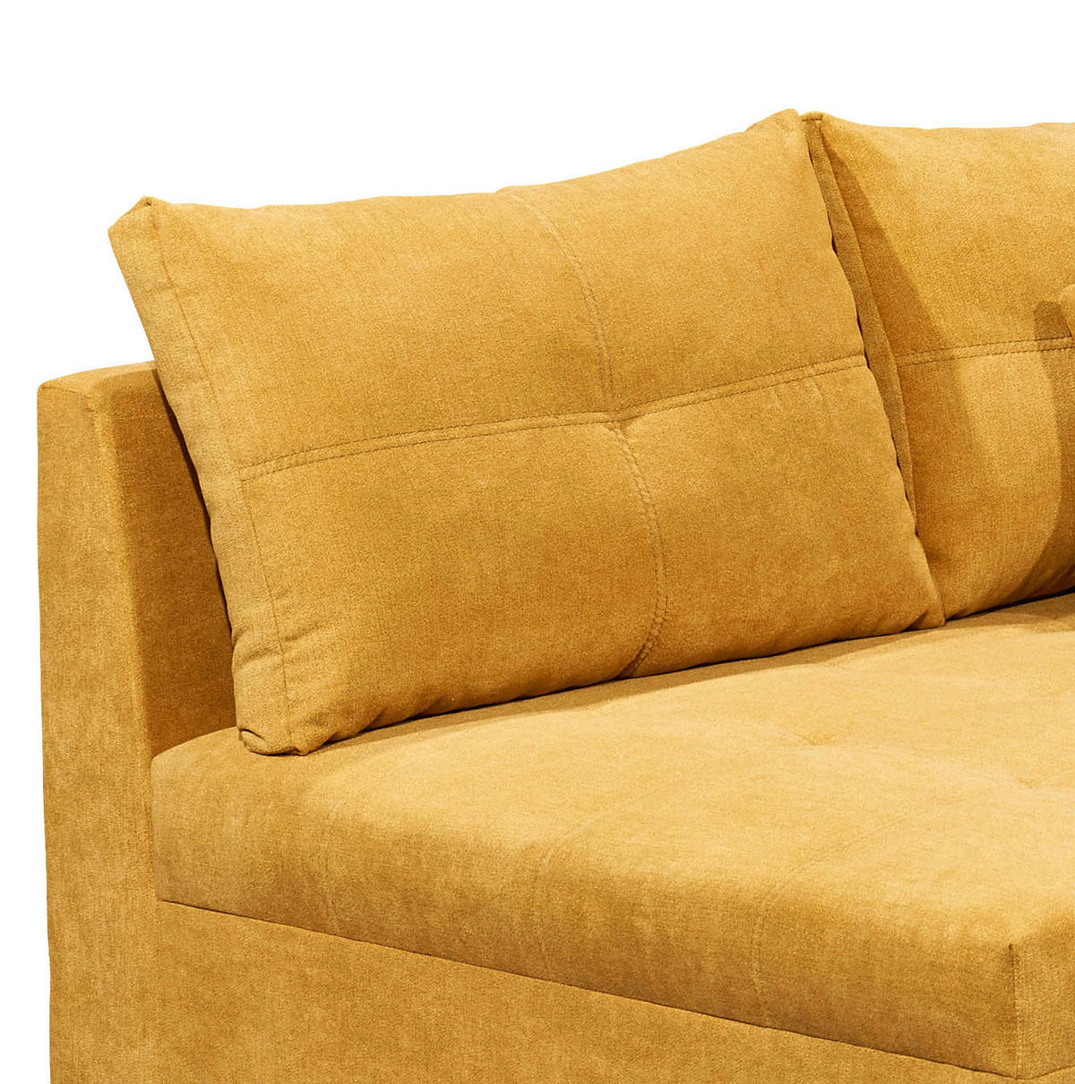 ECKSOFA in Mikrovelours Gelb  - Gelb/Schwarz, Basics, Holzwerkstoff/Kunststoff (176/248cm) - MID.YOU
