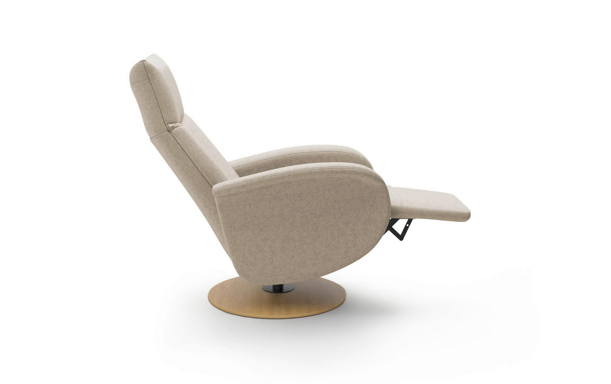 RELAXSESSEL Textil Taupe  - Taupe/Eichefarben, Konventionell, Holzwerkstoff/Textil (75/112/82cm) - Sit & More