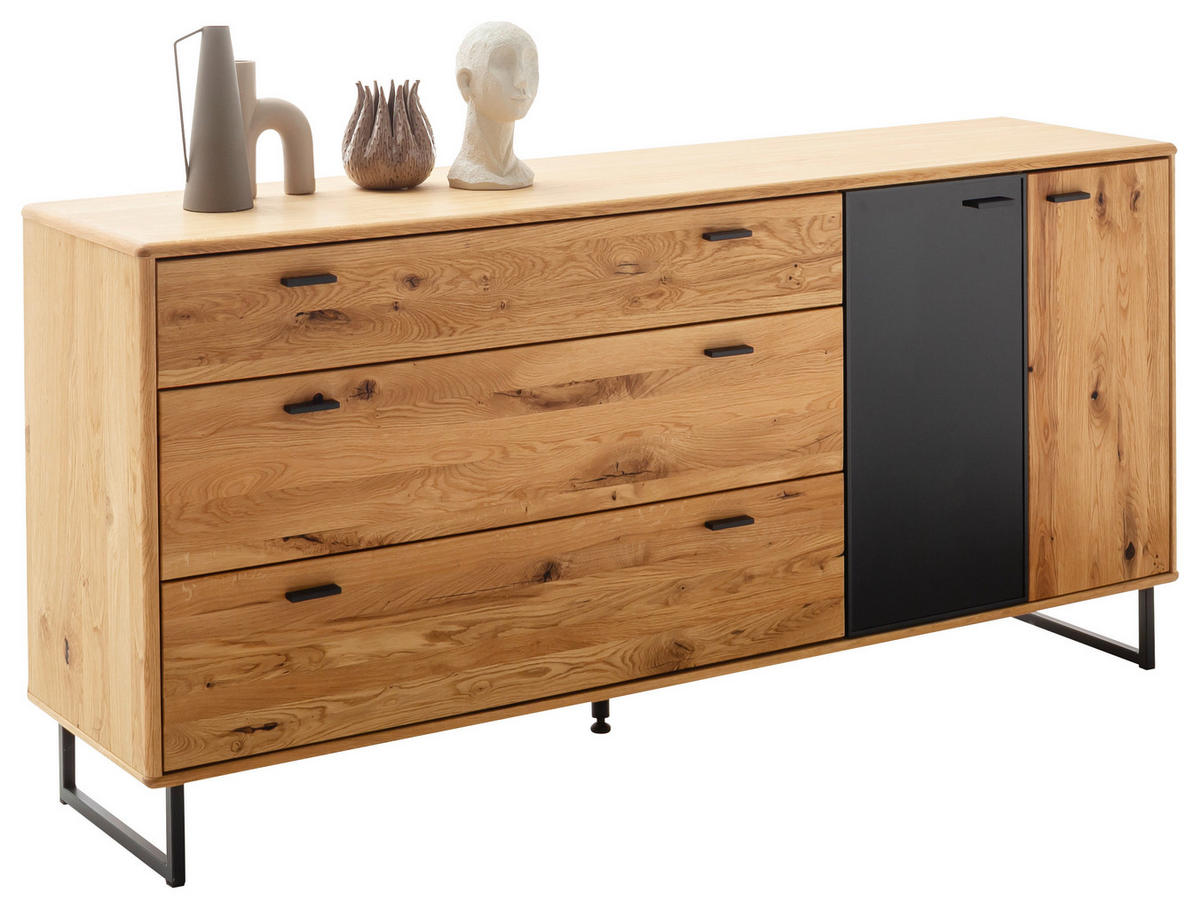 SIDEBOARD 179/85/44 cm  in Wildeiche  - Wildeiche/Anthrazit, Design, Glas/Holz (179/85/44cm) - MID.YOU