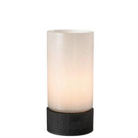 TEELICHTHALTER - Schwarz/Grau, Natur, Glas/Holz (14,5/14,5/29,5cm) - Ambia Home