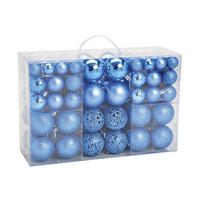CHRISTBAUMKUGEL-SET 100-teilig  - Blau, Basics, Kunststoff (35,0/23,0/12,0cm)