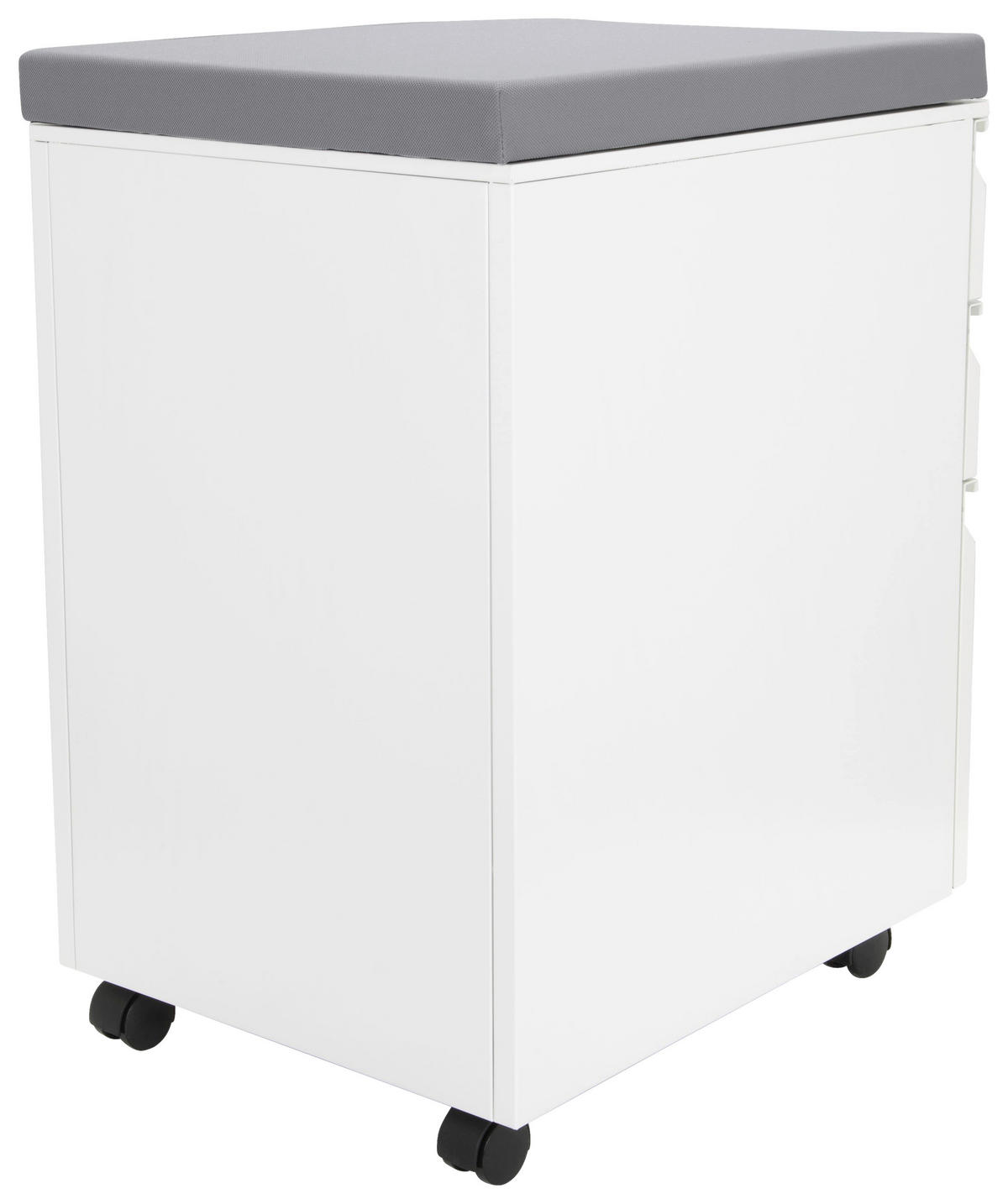 ROLLCONTAINER Grau, Weiß  - Weiß/Grau, MODERN, Kunststoff/Metall (39/60/50cm) - MID.YOU