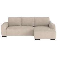 ECKSOFA GIRO in Chenille Naturfarben  252/170 cm  - Schwarz/Naturfarben, Trend, Kunststoff/Textil (252/170cm) - MID.YOU