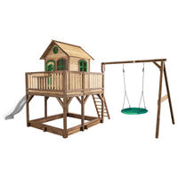 SPIELTURM 613/291/277 cm  - Weiss/Braun, Konventionell, Holz (613/291/277cm)