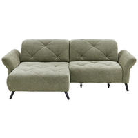ECKSOFA in Webstoff Grün  - Schwarz/Grün, Design, Textil/Metall (173/262cm) - Moderano