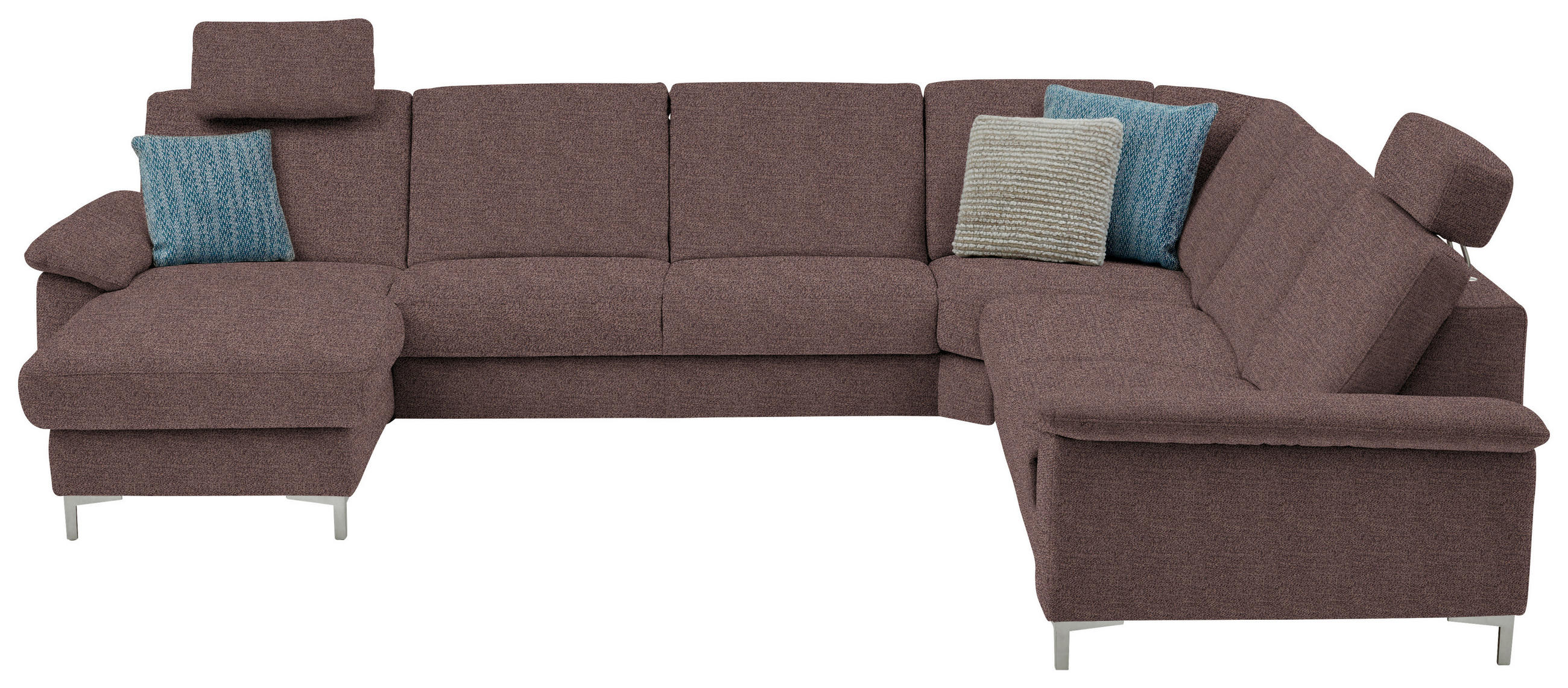 WOHNLANDSCHAFT  in Chenille Braun  - Alufarben/Braun, Design, Textil/Metall (170/333/265cm) - Dieter Knoll