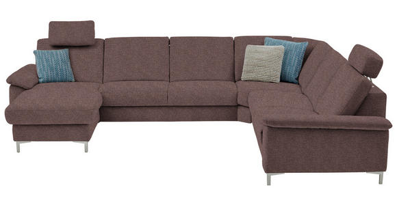 WOHNLANDSCHAFT  in Chenille Braun  - Alufarben/Braun, Design, Textil/Metall (170/333/265cm) - Dieter Knoll