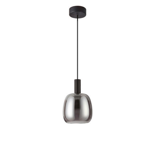 LED-HÄNGELEUCHTE Coco 15/225 cm   - Schwarz/Grau, Design, Glas/Metall (15/225cm) - Ideal Lux