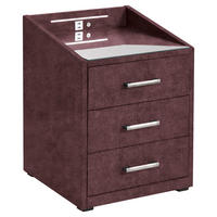 NACHTTISCH  Aubergine  - Silberfarben/Aubergine, Modern, Holzwerkstoff/Kunststoff (47cm) - MID.YOU