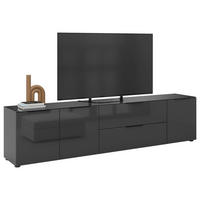 LOWBOARD Style  in 225/53,9/40 cm  - Anthrazit/Anthrazit Hochglanz, Basics, Glas/Holzwerkstoff (225/53,9/40cm)