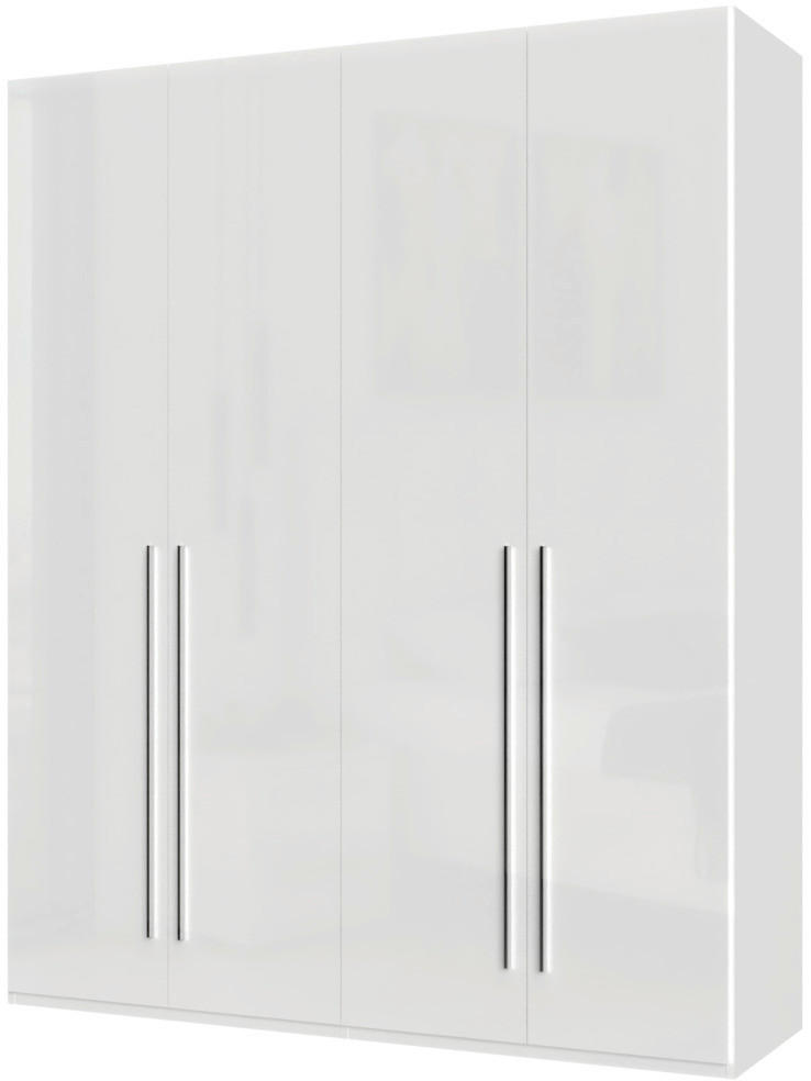 ORMAR SA KLASIČNIM VRATIMA bela visoki sjaj, bela  182/224/56 cm  - bela visoki sjaj/bela, Dizajnerski, pločasti materijal/plastika (182/224/56cm)