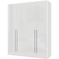 ORMAR SA KLASIČNIM VRATIMA bela, bela visoki sjaj  182/224/56 cm  - bela visoki sjaj/bela, Dizajnerski, pločasti materijal/plastika (182/224/56cm)