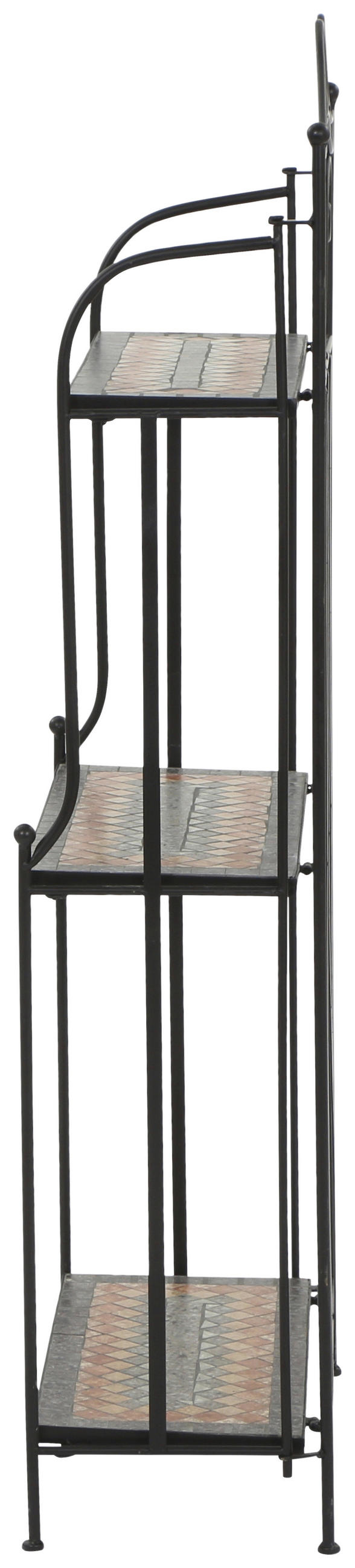 GARTENREGAL Keramik, Metall  - Multicolor/Schwarz, MODERN, Keramik/Metall (62/142/29cm) - Siena Garden
