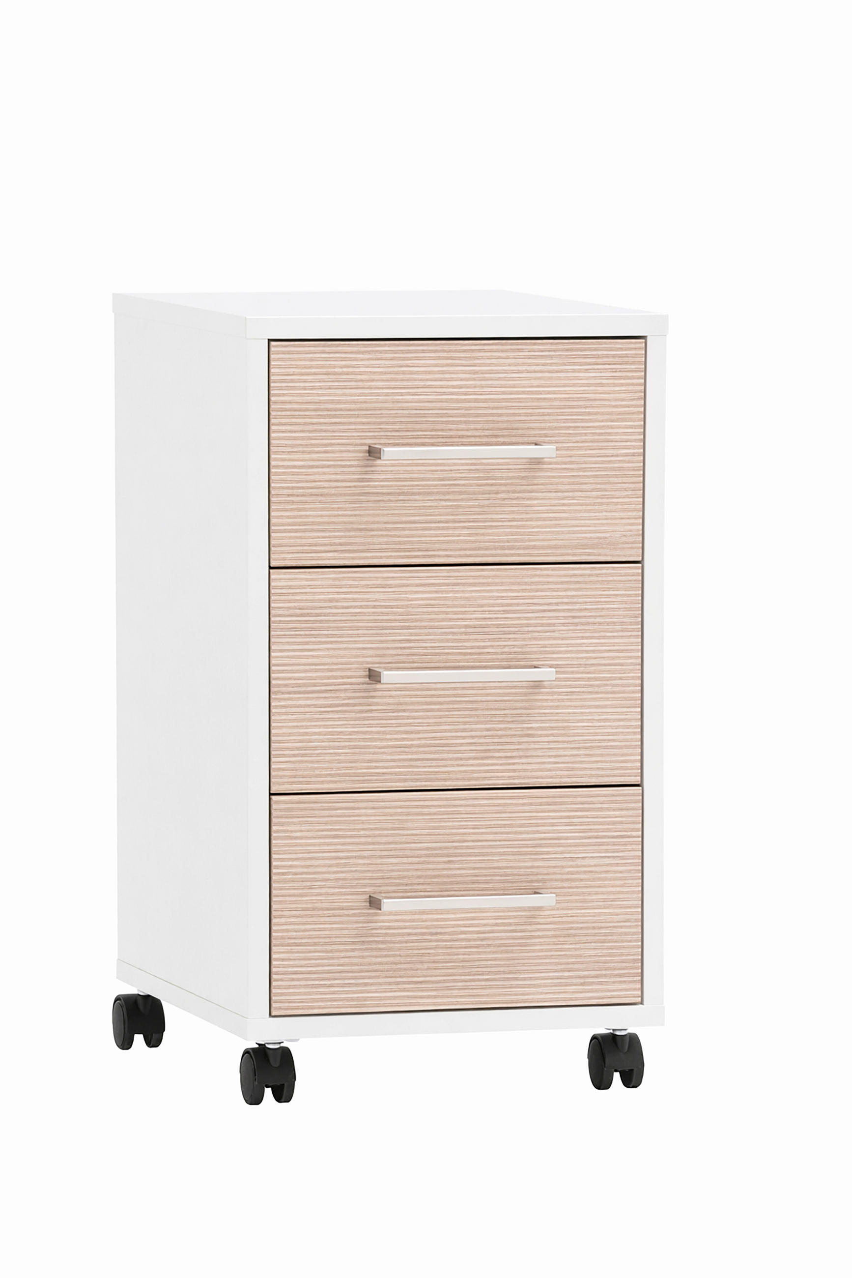 ROLLCONTAINER Weiß  - Beige/Schwarz, MODERN, Holzwerkstoff/Kunststoff (32,6/59,7/39,1cm) - MID.YOU