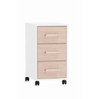 ROLLCONTAINER Weiß  - Beige/Schwarz, MODERN, Holzwerkstoff/Kunststoff (32,6/59,7/39,1cm) - MID.YOU
