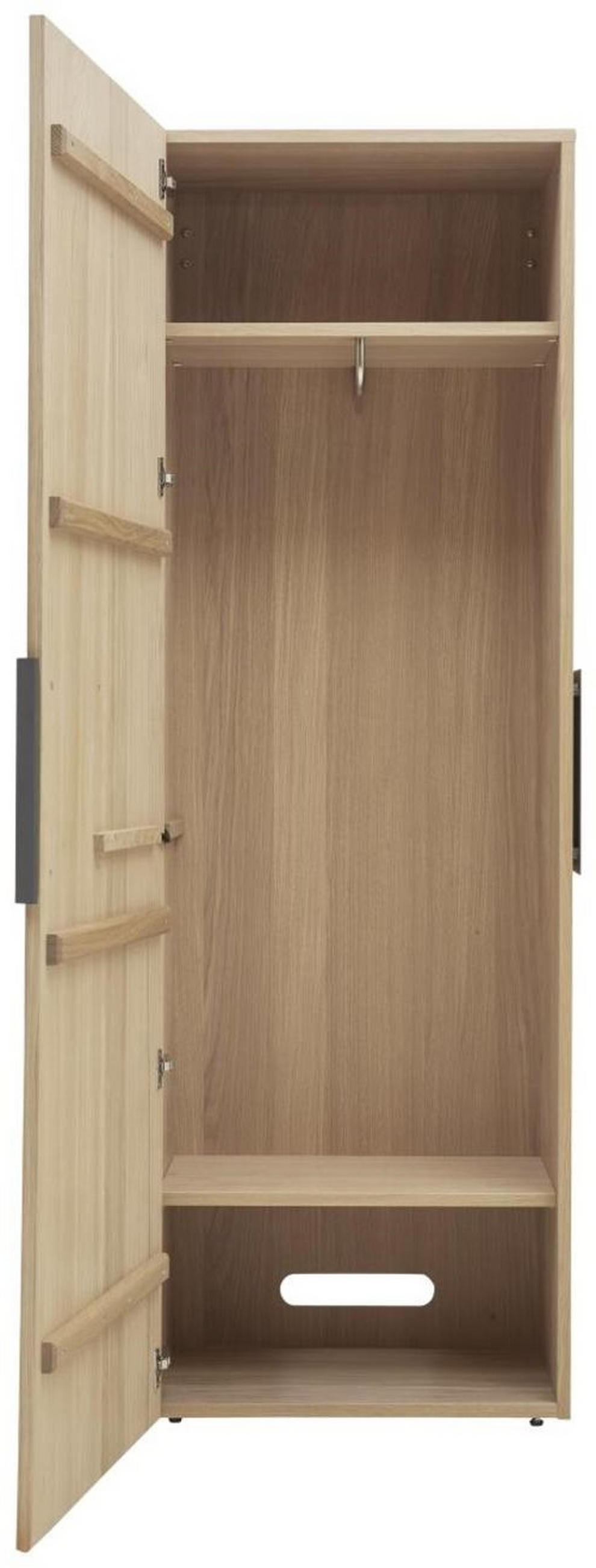 GARDEROBENSCHRANK  in 65,2/197,1/43,5 cm  - Eichefarben/Anthrazit, Natur, Holz/Metall (65,2/197,1/43,5cm) - Voglauer