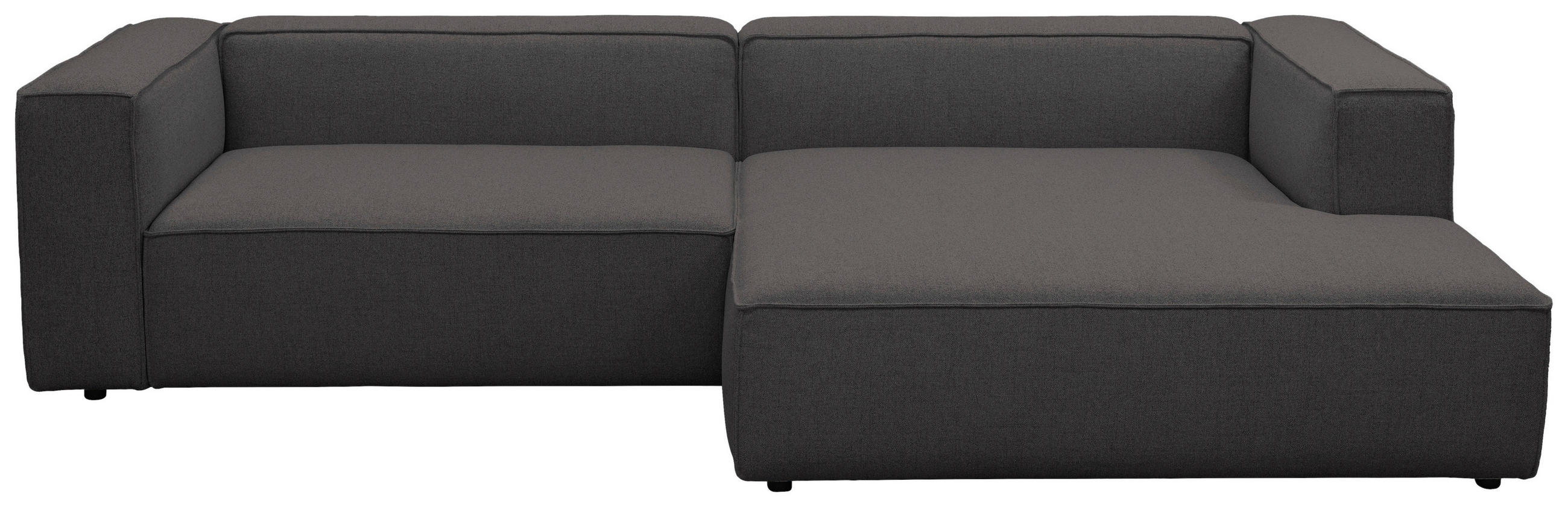 ECKSOFA Dunkelbraun Chenille Rücken echt  - Dunkelbraun/Schwarz, MODERN, Kunststoff/Textil (296/185cm) - Hom`in