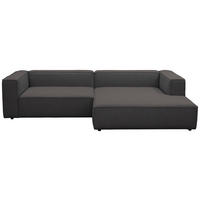 ECKSOFA Dunkelbraun Chenille Rücken echt  - Dunkelbraun/Schwarz, MODERN, Kunststoff/Textil (296/185cm) - Hom`in