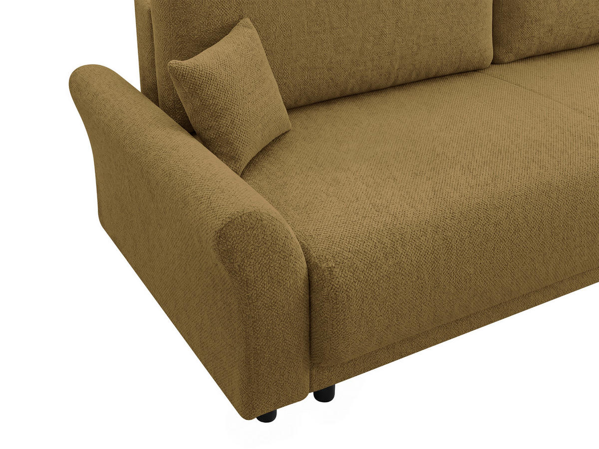 SCHLAFSOFA Flachgewebe, Struktur Braun  inkl. Zierkissen, Rückenkissen, Bettkasten, Schlaffunktion, Rücken echt  - Schwarz/Braun, Design, Textil (244/88/100cm) - P & B