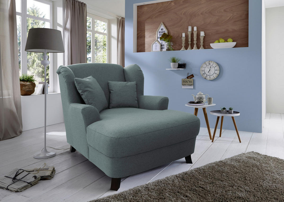 XXL-SESSEL - Blau/Dunkelbraun, MODERN, Textil (109/104/145cm) - Sit & More