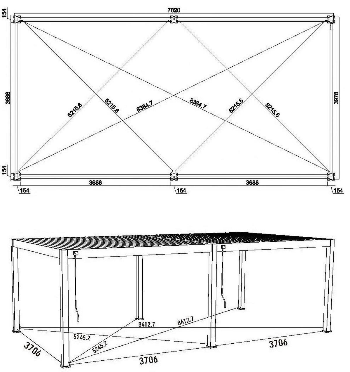 PERGOLA - Anthrazit, Basics, Metall (400/255/800cm) - Gardenson