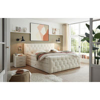 BOXSPRING-ÁGY 180/200 cm  krémszínű  - krémszínű, Modern, műanyag/faalapú anyag (180/200cm) - MID.YOU