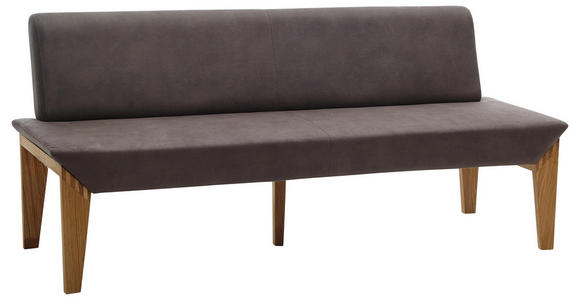 SITZBANK 160/87/65 cm in Grau, Eichefarben - Eichefarben/Grau, KONVENTIONELL, Holz/Textil (160/87/65cm) - Venda