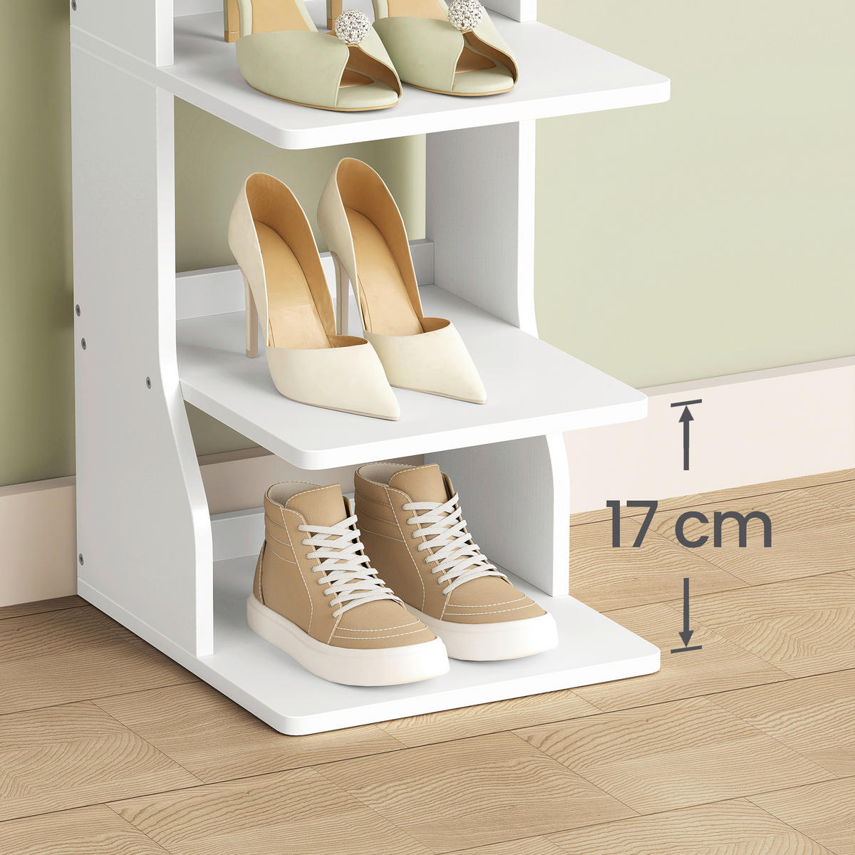 SCHUHREGAL Weiß  - Weiß, Trend, Holzwerkstoff (26,4/147/30cm) - Boxxx