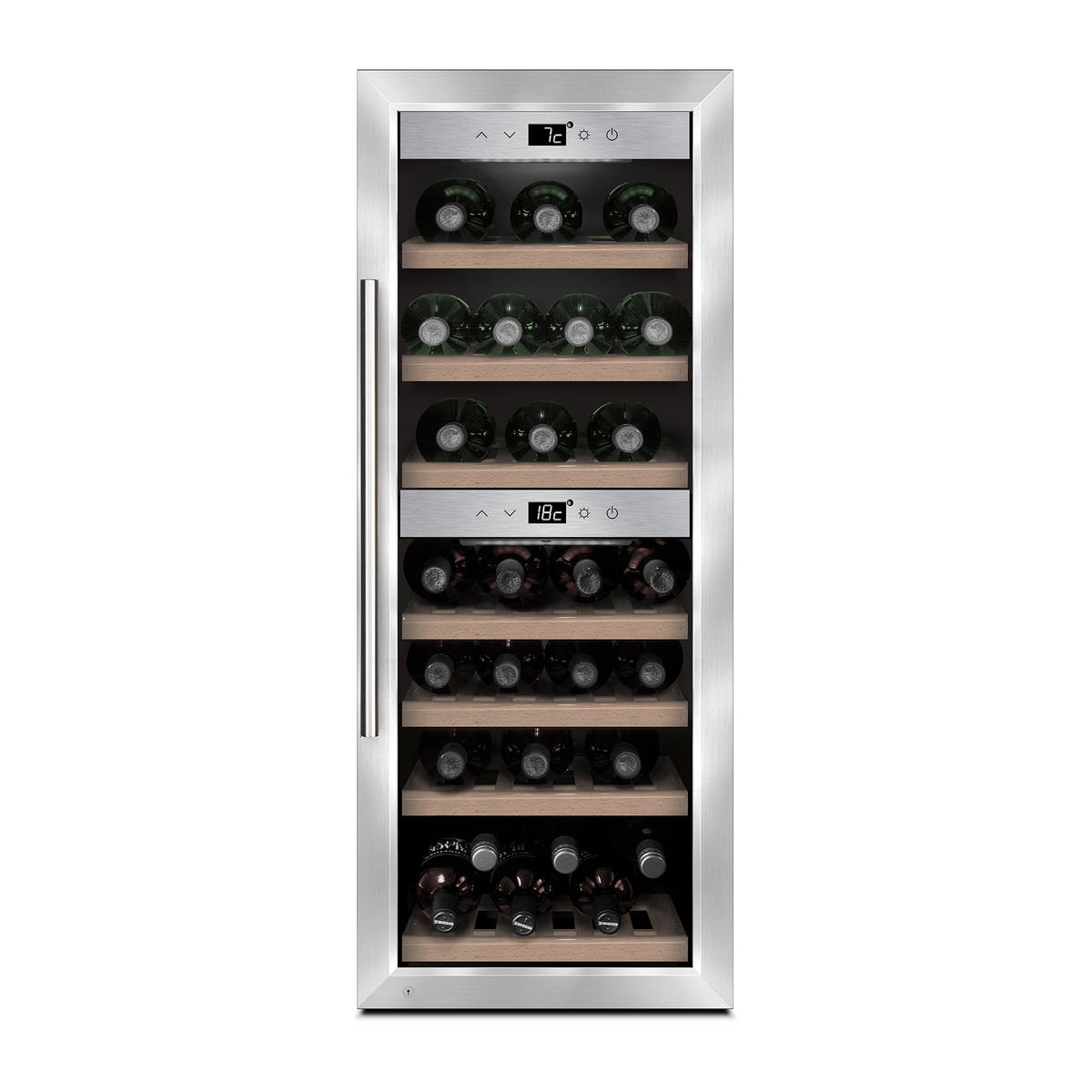 WEINKÜHLSCHRANK  - Edelstahlfarben, Basics, Metall (39,5/63/103,5cm) - CASO Design