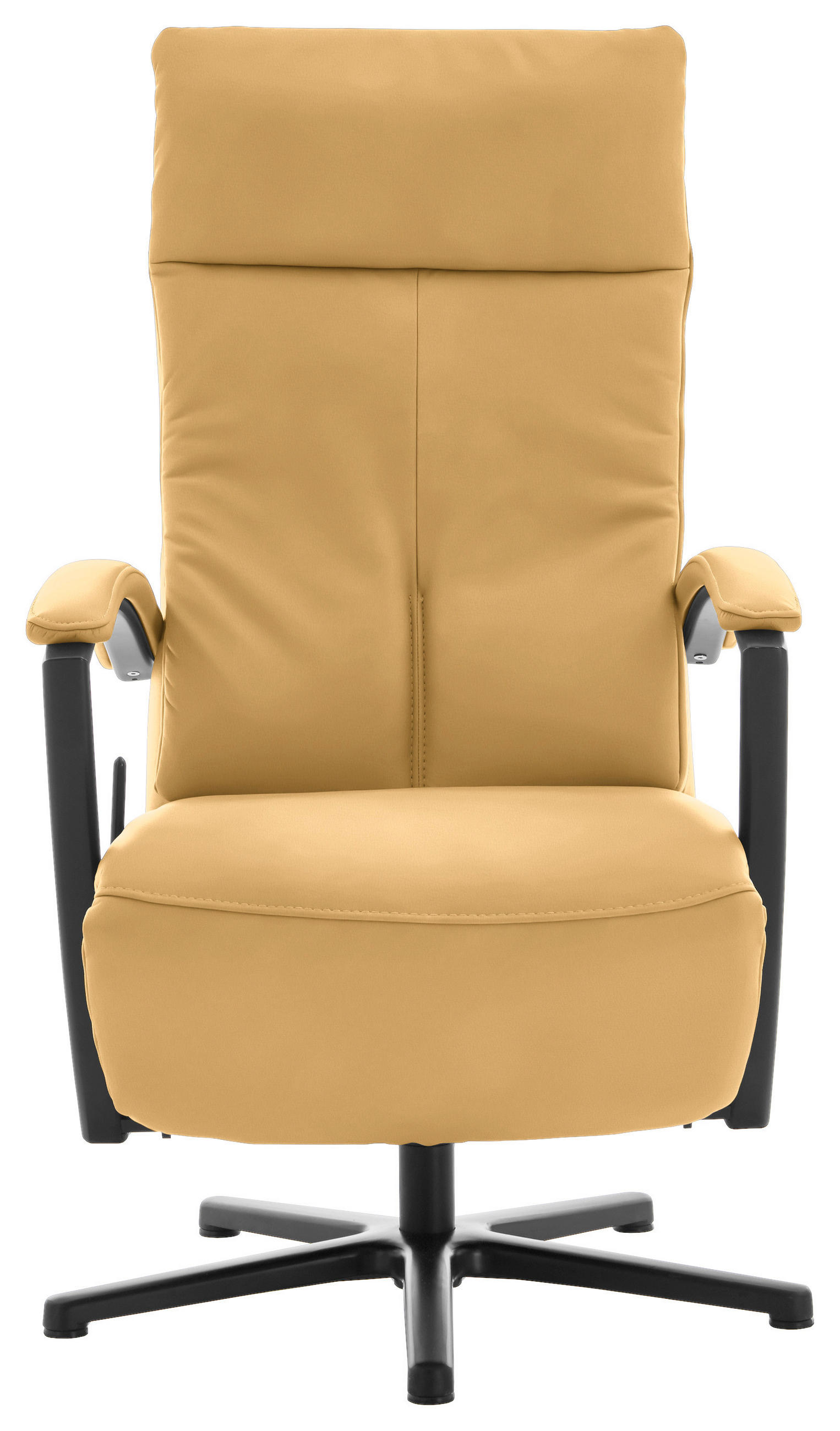 RELAXSESSEL in Leder Gelb  - Gelb/Schwarz, Design, Leder/Metall (76/112/83cm) - Beldomo Speed