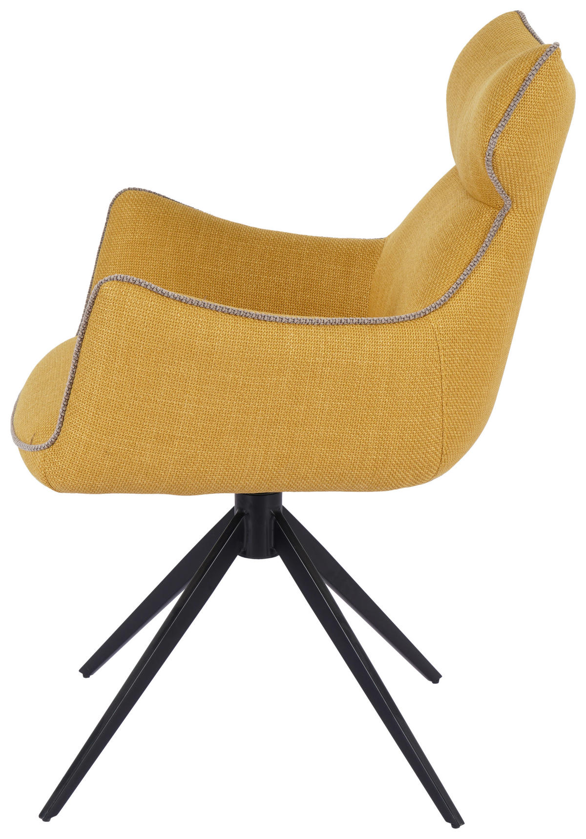 SCAUN CU BRAțE in galben, negru  - galben/negru, Design, metal/textil (59/90/64cm) - Novel