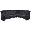 ECKSOFA in Mikrofaser Dunkelblau  - Beige/Alufarben, Konventionell, Textil/Metall (275/223cm) - Beldomo Comfort