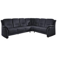 ECKSOFA in Mikrofaser Dunkelblau  275/223 cm  - Beige/Alufarben, KONVENTIONELL, Textil/Metall (275/223cm) - Beldomo Comfort