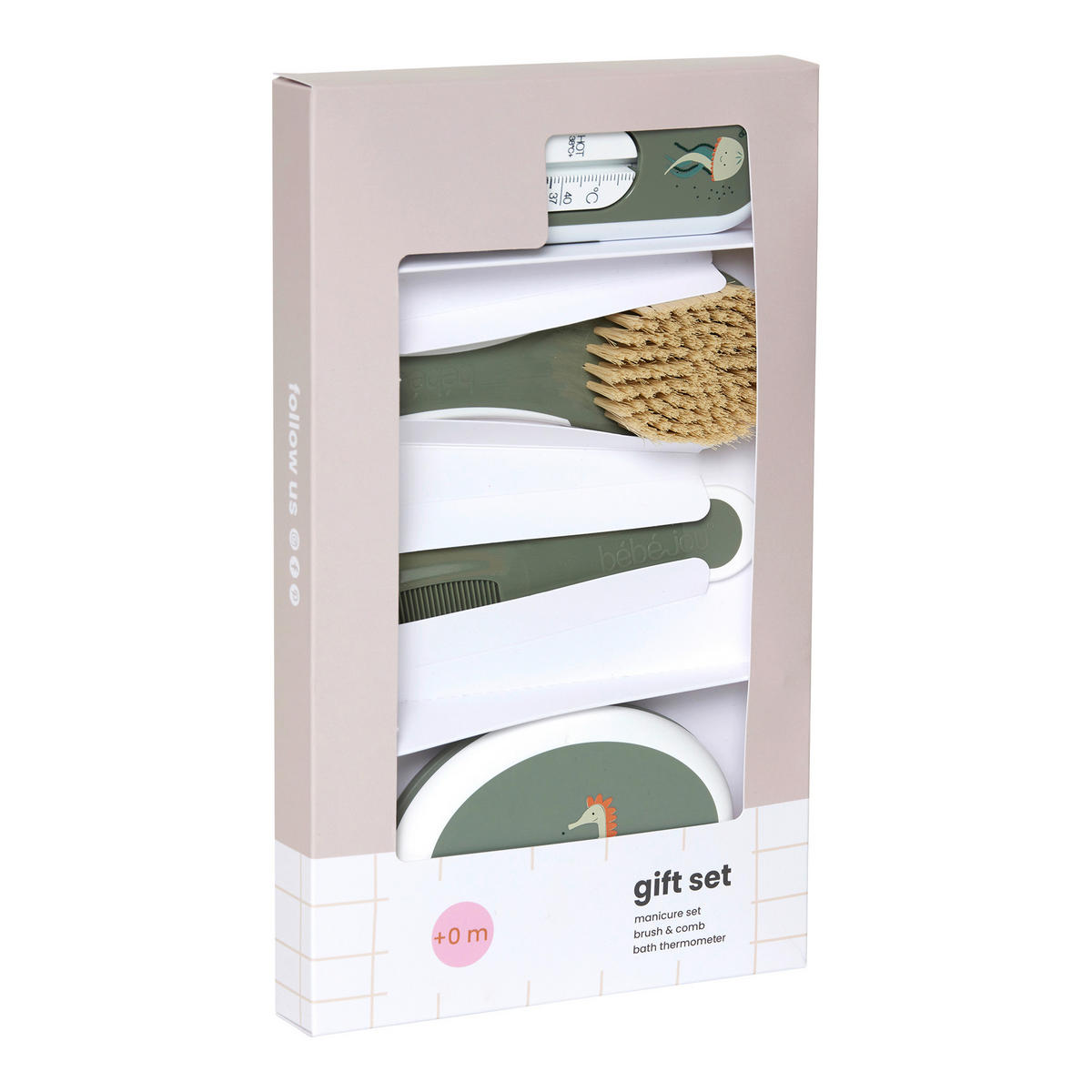 BABYGESCHENKSET 4-teilig OCEAN VIBES  - Grün, Basics, Kunststoff (22.1/22.1/5cm) - Bebe Jou