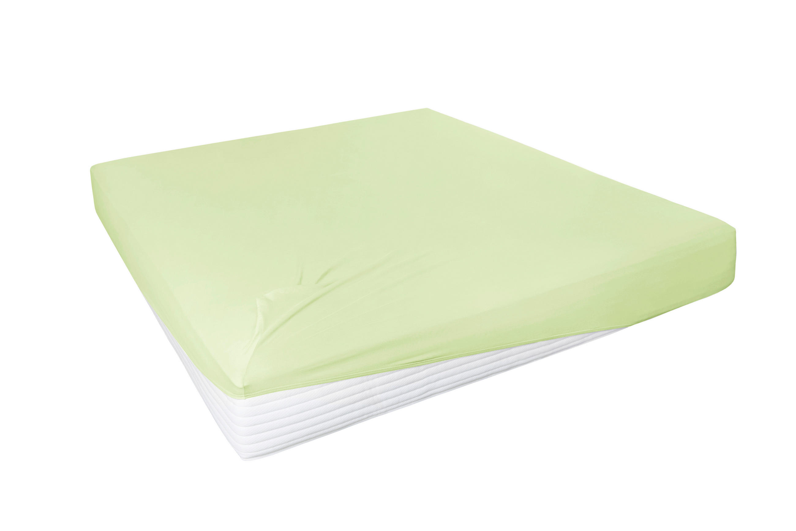 SPANNLEINTUCH 150/200 cm Jersey  - Limette, Basics, Textil (150/200cm)