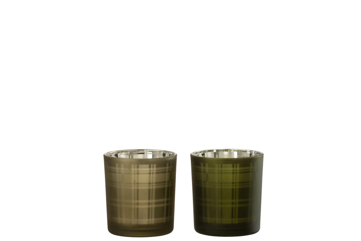TEELICHTHALTER - Grün, Basics, Glas (7,3/7,3/8cm)