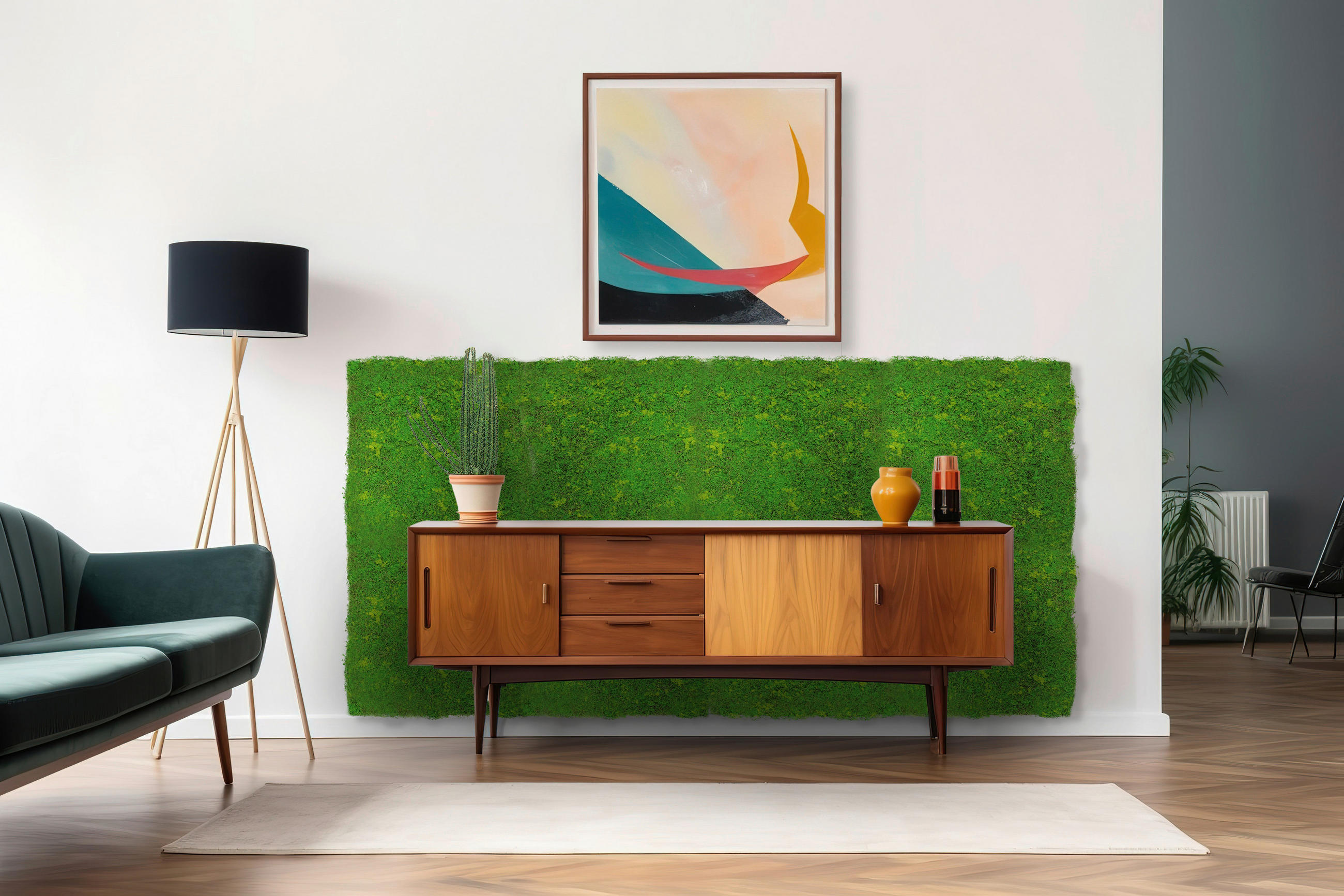 AKUSTIKPANEEL Modular Wall System Design Moos 52/52/3,2 cm  - Hellgrün, KONVENTIONELL, Kunststoff (52/52/3,2cm) - Jangal