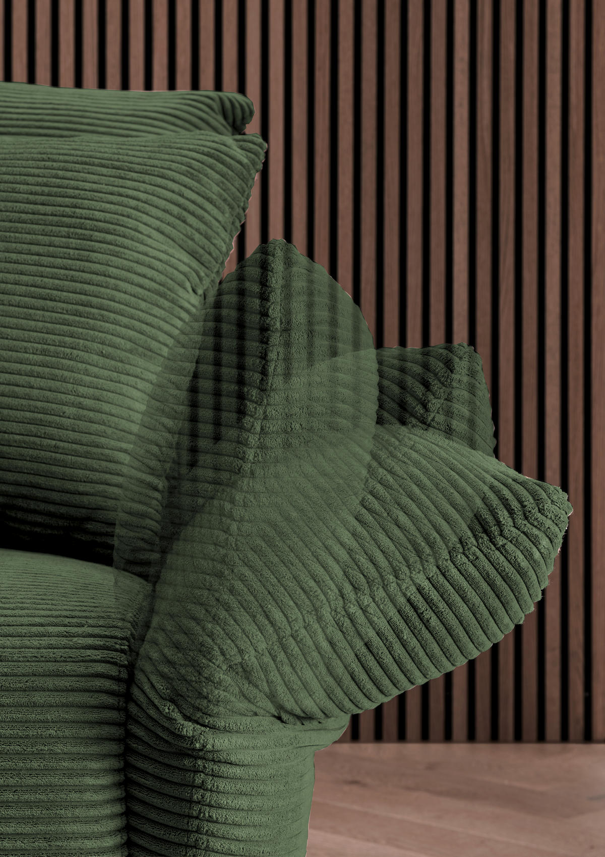 ECKSOFA in Cord Dunkelgrün  - Dunkelgrün/Schwarz, Design, Textil/Metall (256/256cm) - Livetastic