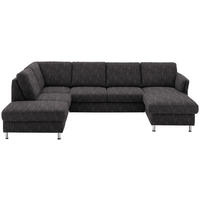 SOFFA i flatväv svart  - kromfärg/svart, Klassisk, metall/textil (200/305/168cm) - Beldomo System